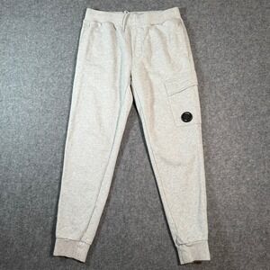 CP Company Mens Light‎ Grey Cargo Joggers Sweatpants Lens Logo Size Small Lux